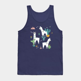 Summer Llama Pattern Tank Top